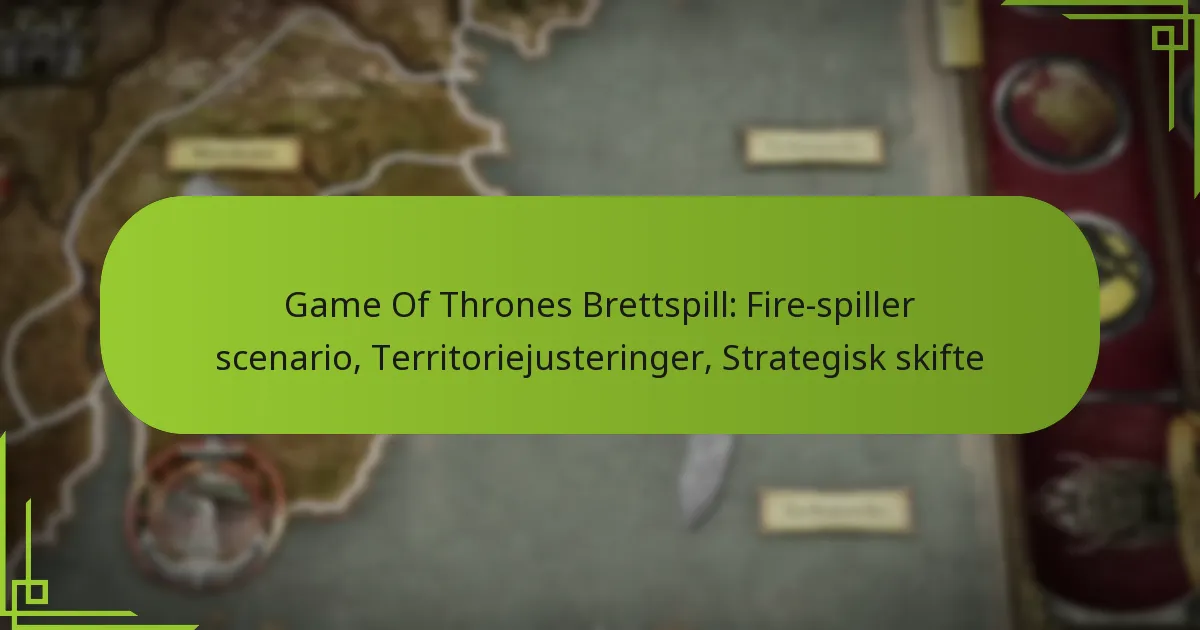 Game Of Thrones Brettspill: Fire-spiller scenario, Territoriejusteringer, Strategisk skifte